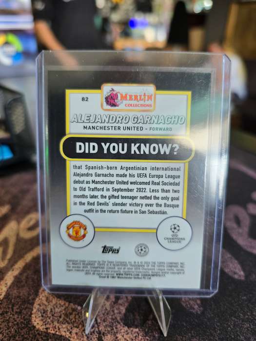 2024 Topps Merlin UCC - Alejandro Garnacho - Manchester United - Silver Atomic 123/250