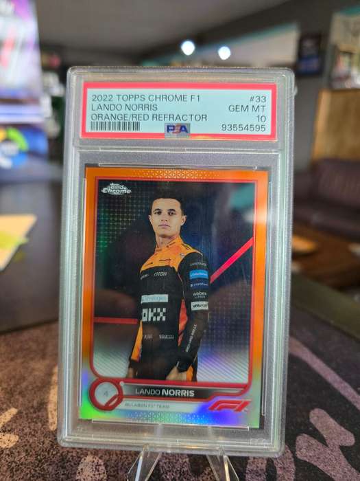 2022 Topps Chrome F1 Lando Norris Orange/Red Refractor PSA Gem 10