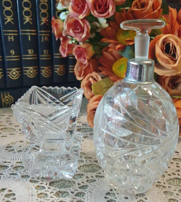 Vintage Perfume bottle and small vase