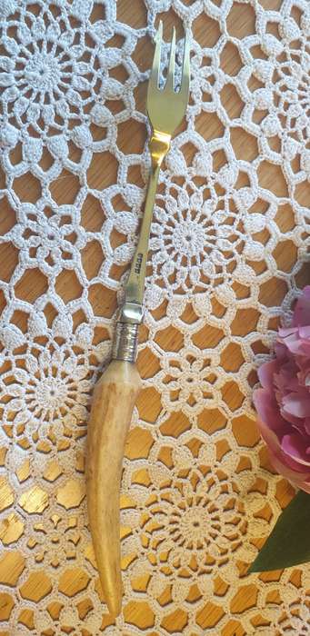 Vintage Bone handle silver plated EPNS pickle fork