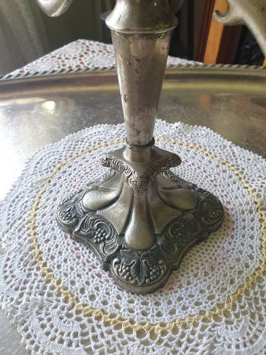 SILVER PLATED GRENADIER 5 BRANCH CANDELABRA