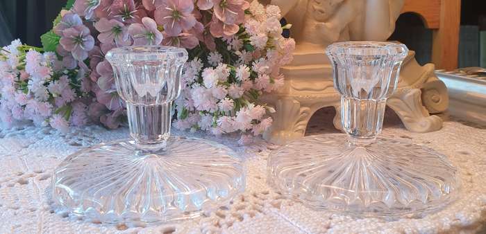 Clear Crystal Candle Holders
