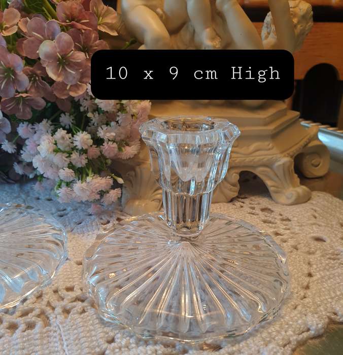 Clear Crystal Candle Holders