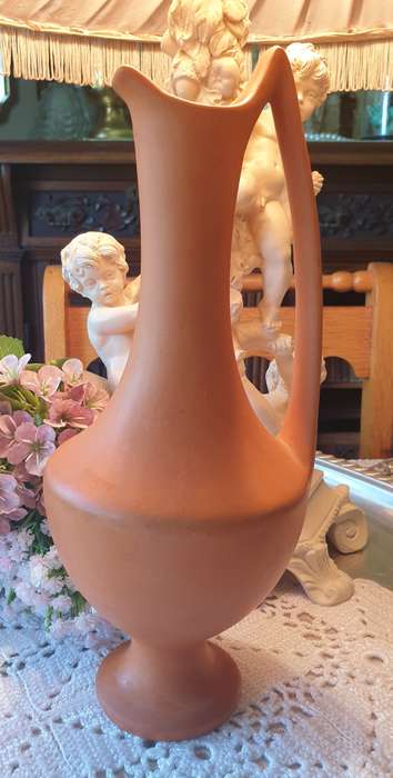 Vintage Estalagem de Cruzeiro TerraCotta Handled Pitcher - Art Deco Flair
