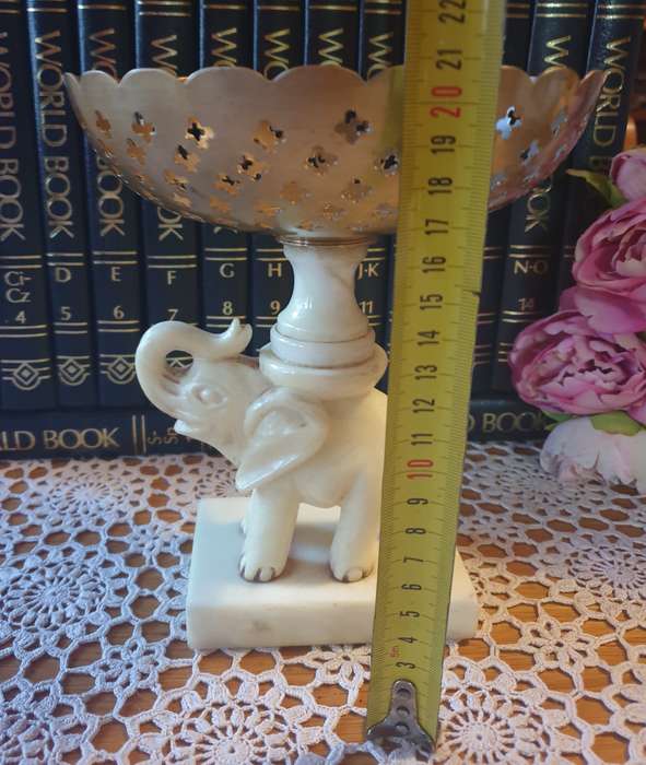 Marble elephant | brass bowl |