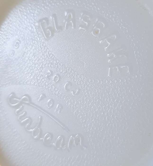 Vintage Glasbake Milk Glass Yellow Mixing Bowl For Sunbeam Mixer