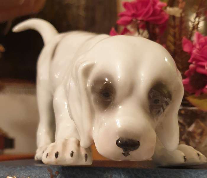 Super Rare Antique (1882-1915) Gebruder Heubach Germany Porcelain | Doggy Ornament |