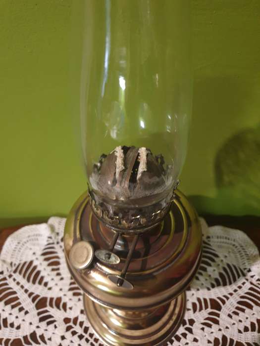 Vintage Brass Double Wick Oil Lamp | made in England Late 1800's