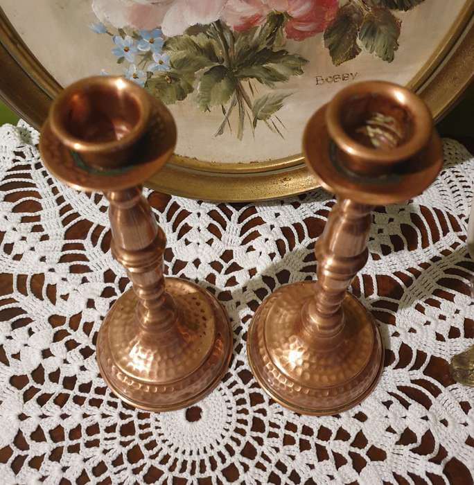 Set of Copper Candle Holders | Decor | Copper | Vintage |