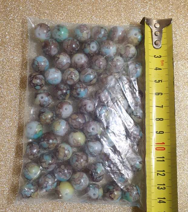 A packet of glass beads