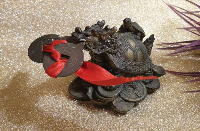 Dragon Tortoise On Coin | Made from resin |