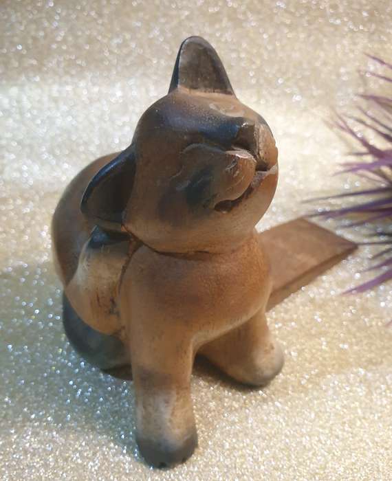 Wooden Cat Doorstop