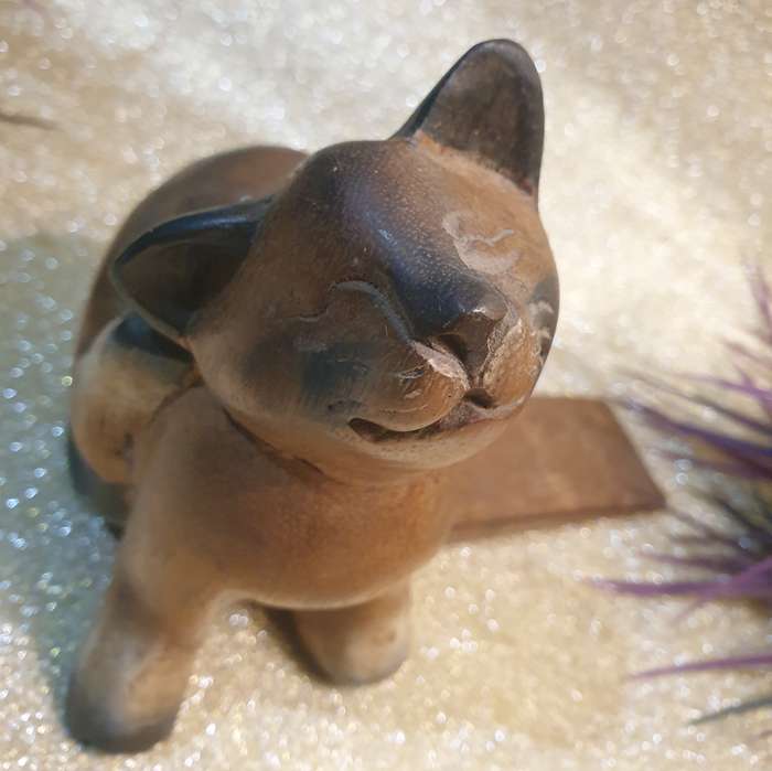 Wooden Cat Doorstop