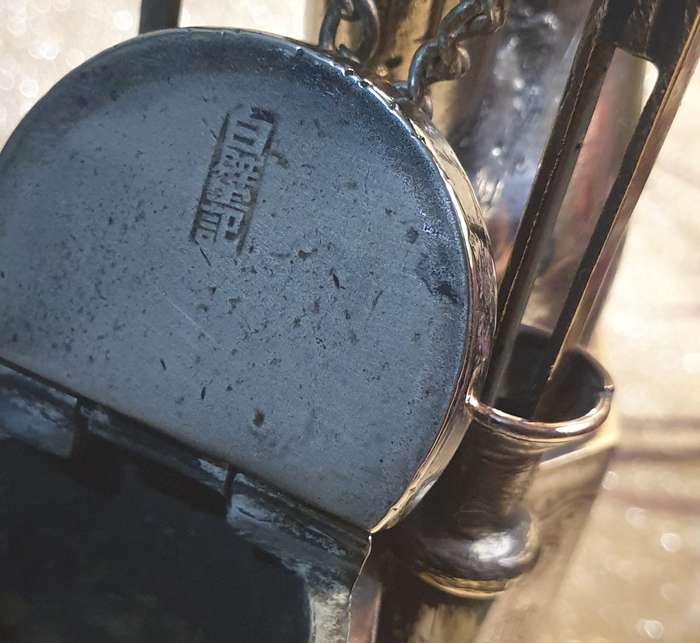 A Chinese white metal opium pipe