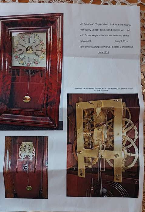 1835 American "OGEE" clock 80 cm tall