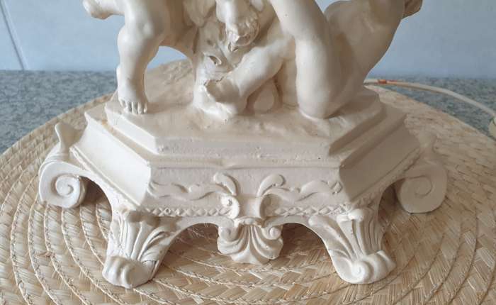 Vintage 3 Cherub Angel Shabby Cottage Lamp
