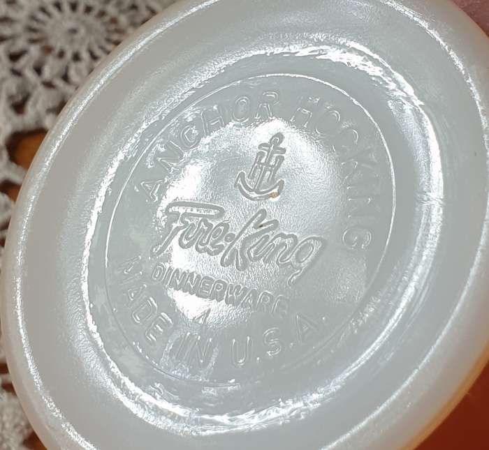 Vintage Anchor Hocking, FIRE KING Peach Lustre Swirl  Open Sugar Pot