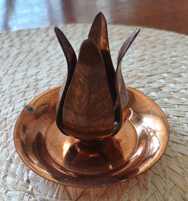 1980'S COPPER PLATED CANDLE HOLDER
