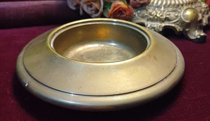 Large Round Brass Candle Holder