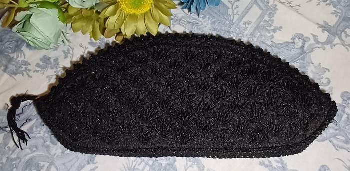 Vintage 1940s Black Evening Bag with YKK Zipper  Stunning Condition