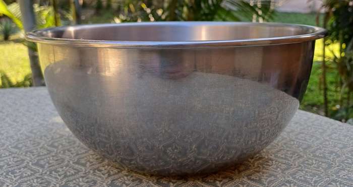 Large Heavy Aloe Stainless Steel Mixing Bowl