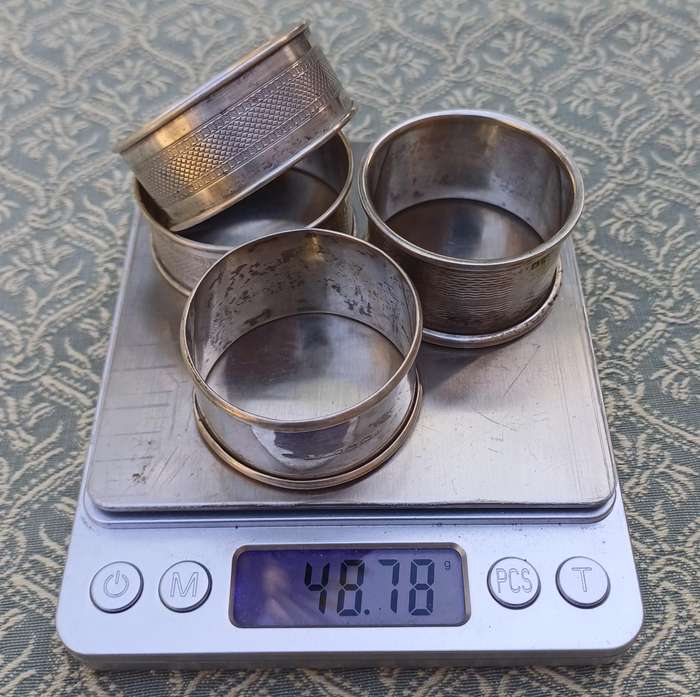 4 VINTAGE SILVER NAPKIN/SERVIET HOLDERS