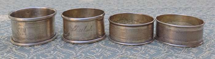 4 VINTAGE SILVER NAPKIN/SERVIET HOLDERS