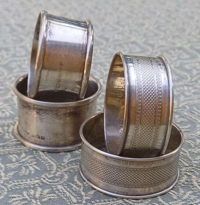 4 VINTAGE SILVER NAPKIN/SERVIET HOLDERS
