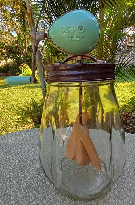 Butter Churn  with original glass bottle stamped Blow N30 made in England