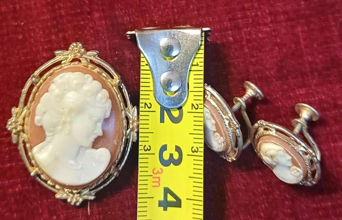 Vintage Costume Jewelry  | 02 |  CAMEO AND EARINGS