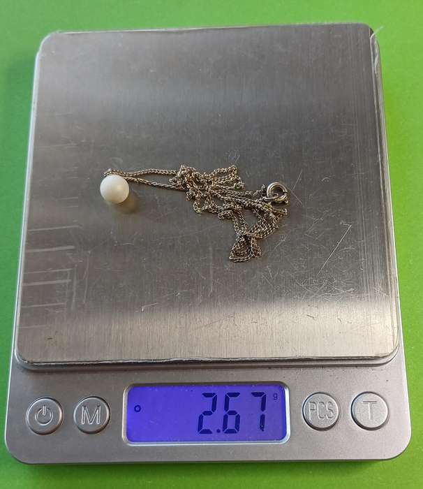 Silver Chain with Pearl Pendant | Vintage |  32 |