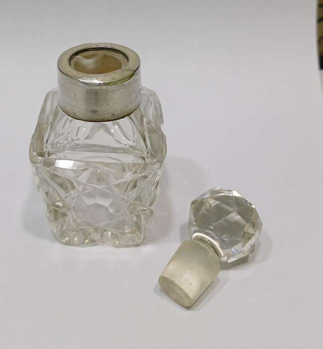 Unusual Silver Mounted Match Striker & Perfume Bottle