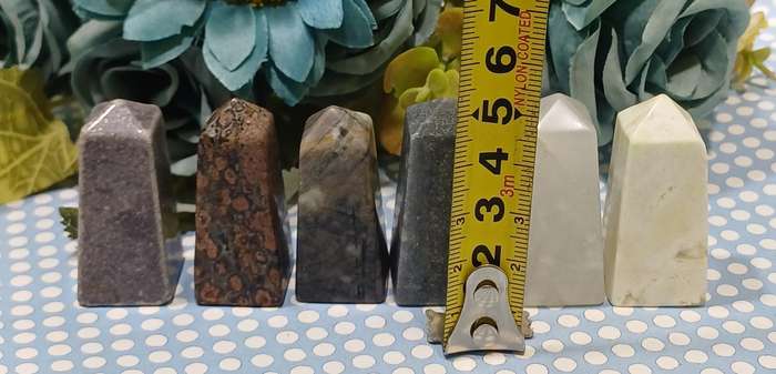 Set of 6 Crystal Pillars  Assorted Natural Stones (Approx. 2 x 2 x 4.5 cm Each) | 31 |