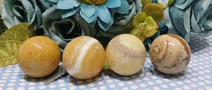 Set of 4 Crystal Stone Spheres  Elemental Orbs of Energy  | 35 |