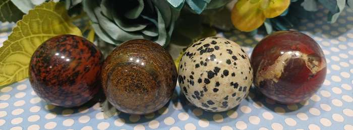 Set of 4 Crystal Stone Spheres  Elemental Orbs of Energy  | 36 |