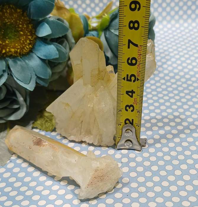 Golden Healer Lemurian Cluster & Clear Quartz Pointer  Arcane Apothecary Set | 40 |