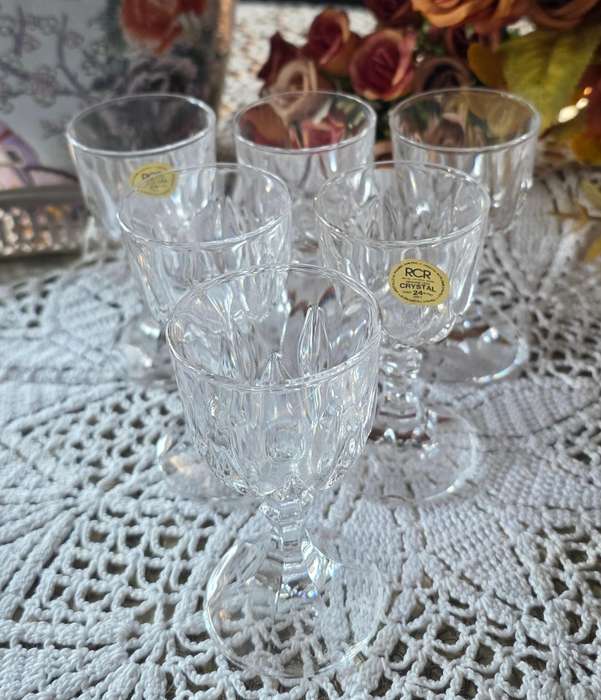 RCR Royal Crystal Rock 24% Lead Crystal Glasses Set of 6