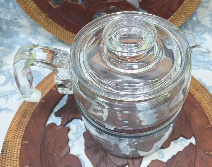 Vintage Pyrex Coffee Jug | Glass & Stainless Steel with Lid
