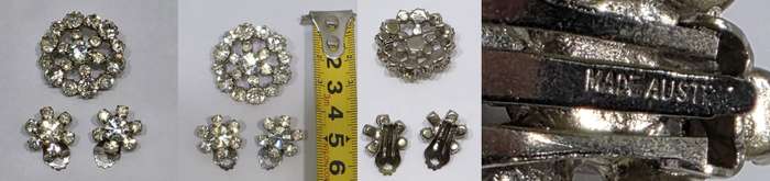 Vintage Jewelry Collection | 4 Brooches, 2 Pairs of Earrings & Decorative Tin