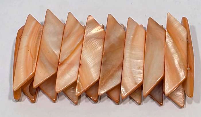 Vintage Stretch Bracelet | Peach Shell Pearls | Flexible Fit