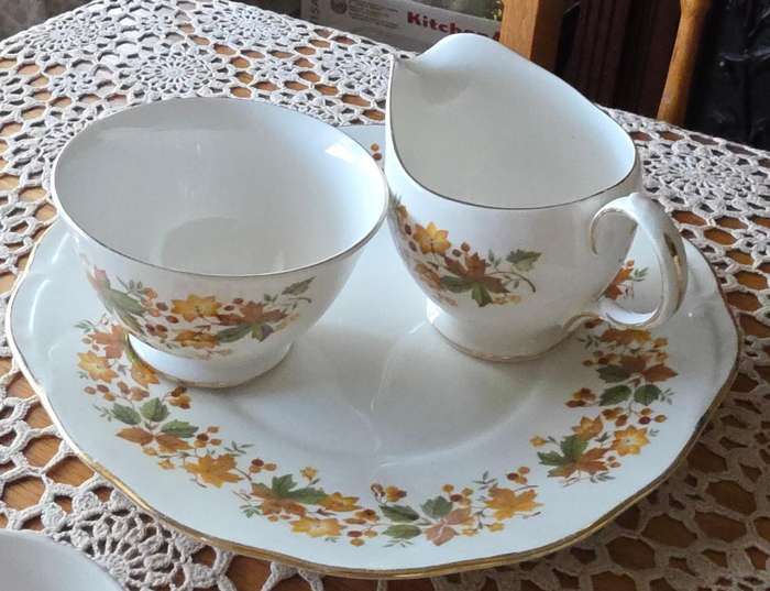 Queen Anne Bone China Tea Set | Autumn Leaves G671 Pattern |