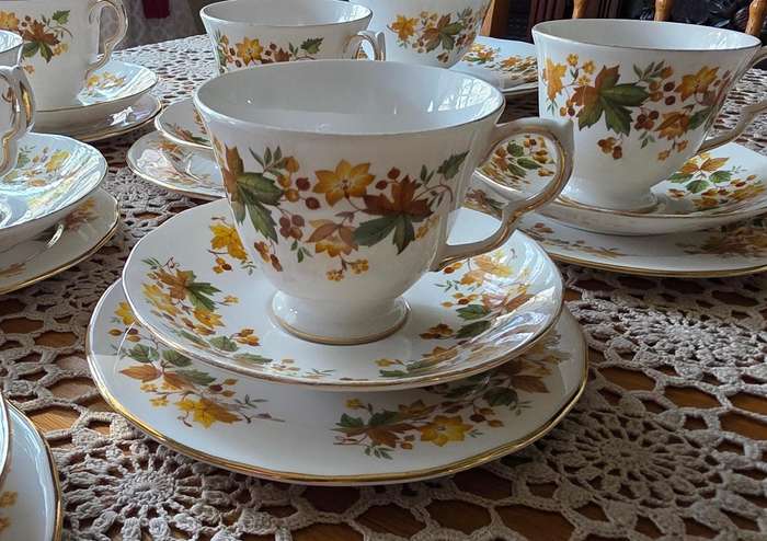 Queen Anne Bone China Tea Set | Autumn Leaves G671 Pattern |