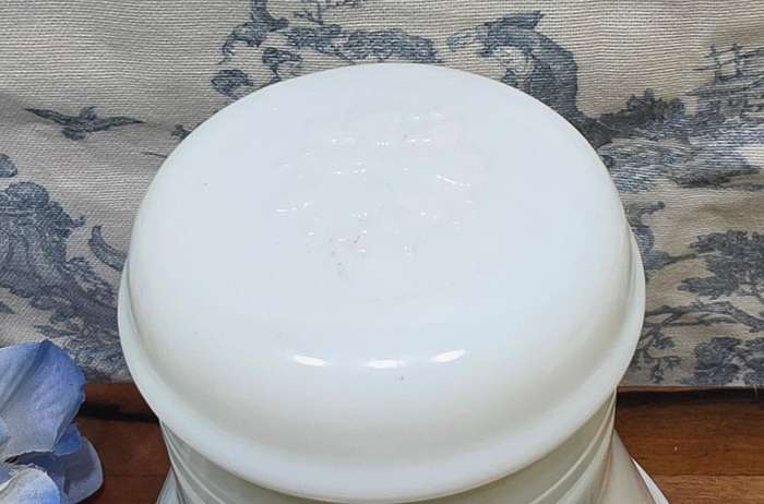 Old-School Cool | Vintage White Milk Bottle with Original Plastic Stopper