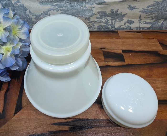 Old-School Cool | Vintage White Milk Bottle with Original Plastic Stopper