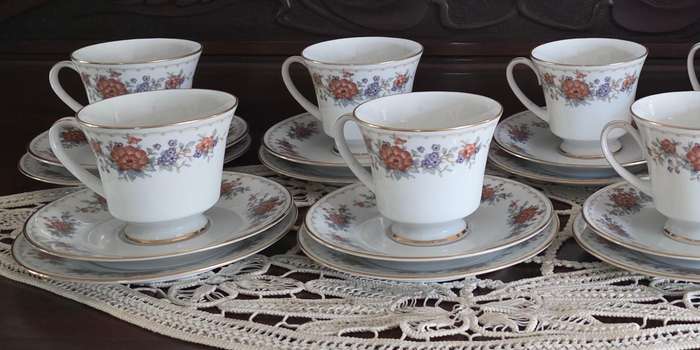 NORITAKE TREMONT 3081 | Elegant Contemporary Fine China Tea Set  Sri Lanka