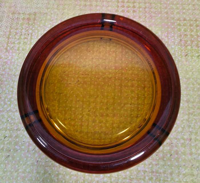 LARGE HEAVY AMBER GLASS ASHTRAY | MADE IN ITALY