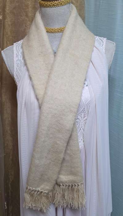 Soft Tan Winter Scarf with Tassels