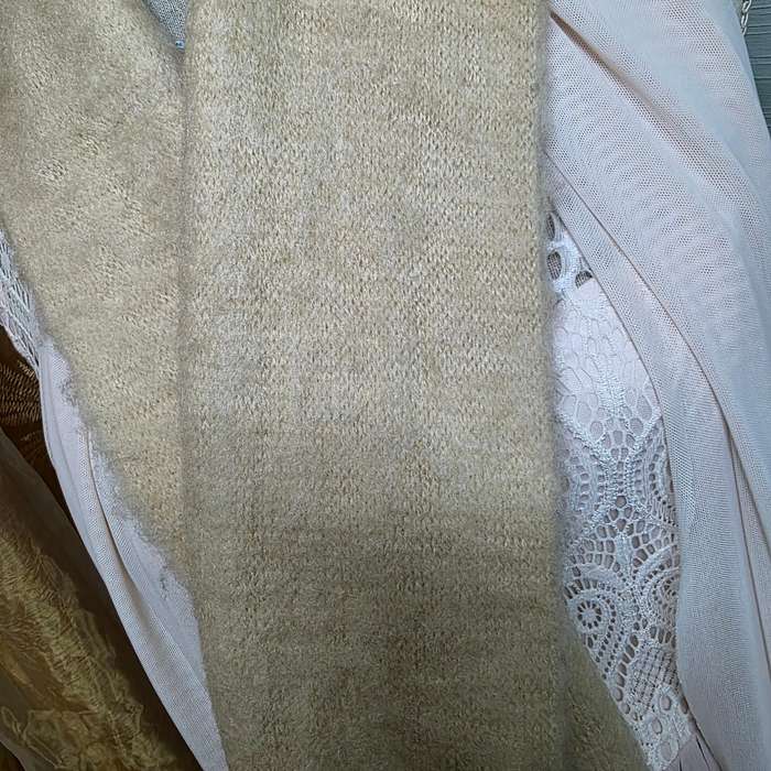 Soft Tan Winter Scarf with Tassels