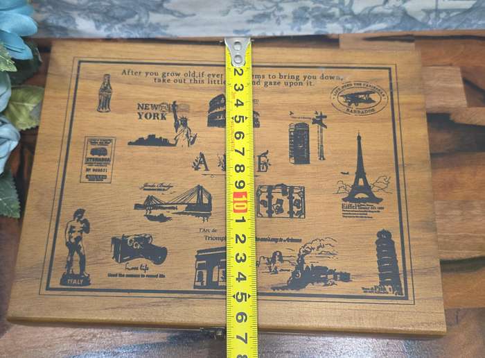 Wooden Rubber Stamp box sets 1 set-- Vintage stamp gift box