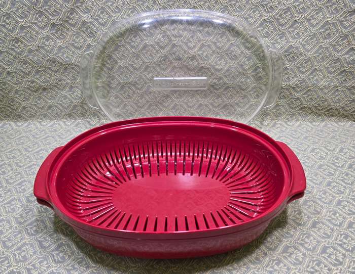 KitchenAid Universal Microwave Steamer | 3-Piece | Red & Clear | USA Import